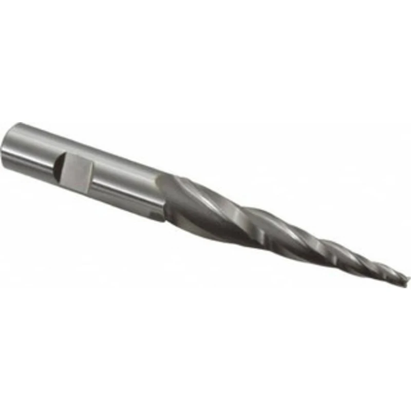 OSG 5 per Side 1/8 Small End Diam 2-1/2 LOC 3-Flute Cobalt Tapered Square End Mill Uncoated, 1/2 Shank Diam, 4-1/2 OA...